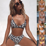 Costume da bagno sexy con esplosioni di leopardo e serpente, modello bikini da donna a vita alta, in Europa e negli Stati Uniti