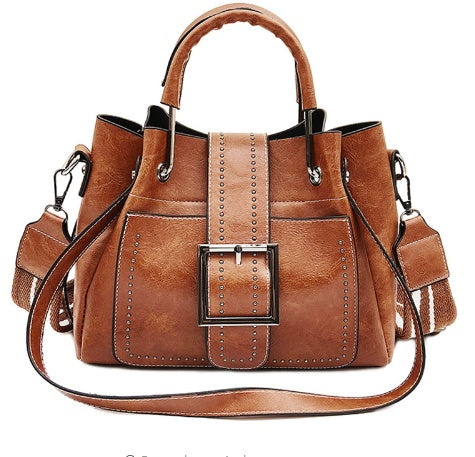Doppelte Bucket Bag Handtasche aus Leder