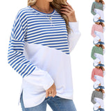 Fashion Casual Round Neck Pullover Split Design Women's Clothing