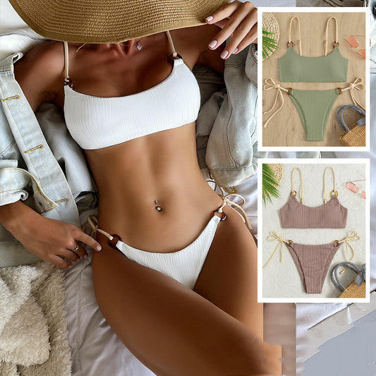 Swimsuit White Bra Banded Bikini I Swimsuit