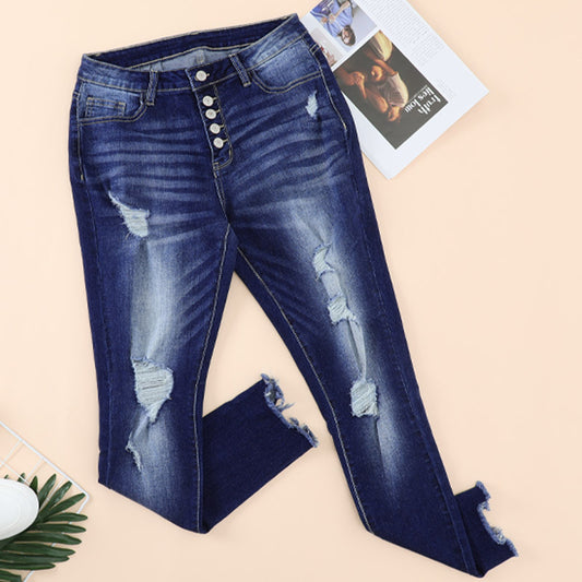 Handgetragene High Rise Cropped Jeans für Damen