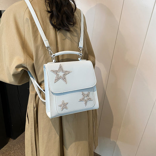 Damentasche Modischer Pailletten Fünfzackiger Stern Rucksack