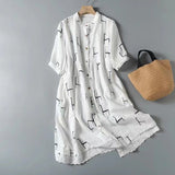 Stile Doppio strato di filato di cotone Retro Dress Donna