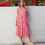 Cinched Waist Pullover Slimming Flow High Waist Ladies Dress