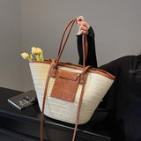 Einkaufstasche Sommer Damen Stroh gewebte Handtasche